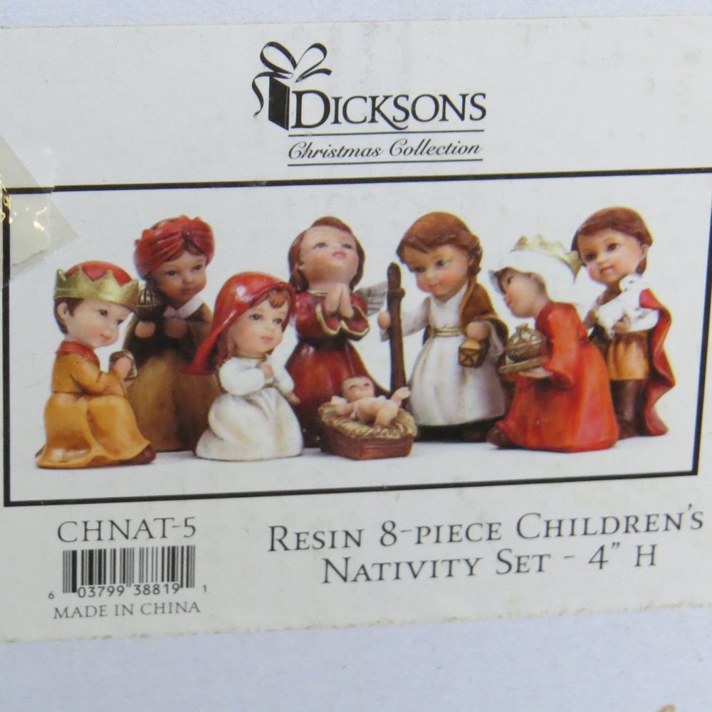 DICKSONS Christmas Collection 8 Piece Resin Nativity Set - 4" Tall